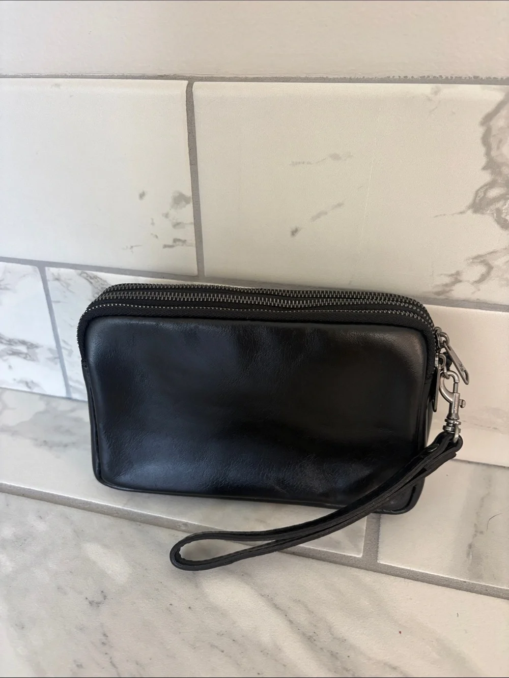 Patricia Nash Viani Leather Wristlet Black